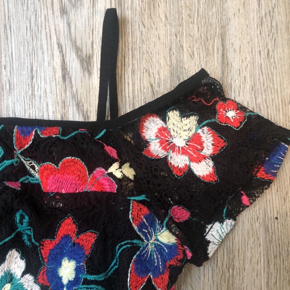 Guess Lace Embroidered Floral Womens Mini Dress - Picture 3 of 4